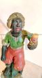 Pair of rare antique sculptures of Moors in polychrome terracotta from the 17th century