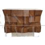 Vintage sideboard in walnut and white Carrara marble in brutalist style         