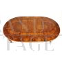 Sumptuous, richly inlaid extendable crank table