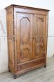 Antique solid poplar wood wardrobe, mid-19th century     