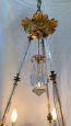 Antique Austrian chandelier in etched glass from the early 20th century