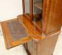 Antique Louis Philippe display bookcase in walnut with pull-out desk, Italy 1800s