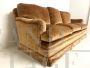 Tawny brown silk velvet sofa