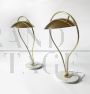 Pair of vintage brass and marble table lamps, 1970s