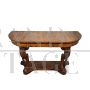 Antique walnut console table with carvings