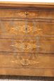 Antique inlaid walnut chest of drawers from the Charles X era