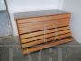 Vintage typographer's wooden industrial chest of drawers