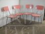 Set of 4 vintage pink formica chairs, 1970s
