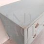 Antique Louis XVI chest of drawers in light blue lacquered wood, late 18th century