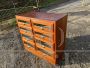 Antique cherry wood grocery shop drawer unit