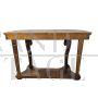 Antique walnut console table with carvings