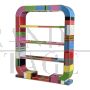 Art Deco style open bookcase in multicolored Murano glass