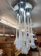 Venini chandelier in Murano glass with calla lilies, 1970s