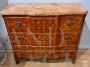 18th century dresser with rich inlays and marble top