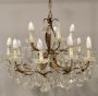 Vintage chandelier with crystal drops and 15 lights