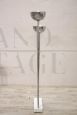 Double chromed design floor lamp with marble base, 80s