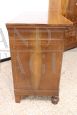 Antique inlaid walnut chest of drawers from the Charles X era