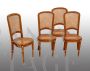 Set of four antique Napoleon III chairs in fine woods and Vienna straw