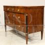 Antique Directoire chest of drawers in walnut, Italy 18th century