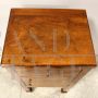 Empire bedside table cabinet in walnut, Italy 19th century