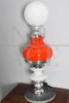 Nason style lamp in white and red Murano glass, 1960s