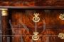 Antique French Empire chest of drawers in mahogany feather with marble top