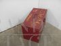 Industrial box container in red lacquered iron with writings, 1980s