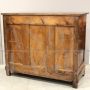 Antique Louis Philippe sideboard in walnut with three drawers, Italy 19th century