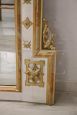 Large antique vertical mirror in lacquered and gilded wood