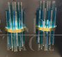 Pair of wall lights with Murano glass rods, art deco style