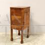 Empire bedside table cabinet in walnut, Italy 19th century