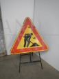 Men at work vintage road sign, 1980s