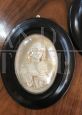 Antique Victorian bas-reliefs with Jesus and Mary in sepiolite