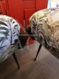 Pair of vintage 1950s armchairs in jungle fabric