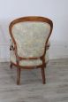 Antique Louis Philippe walnut upholstered armchair, 19th century