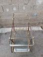 Serving trolley by Cesare Lacca in wood, brass and glass