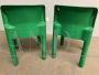 Pair of green chairs designed by Carlo Bartoli for Kartell, space age from the 70s