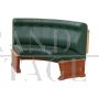 Modular corner sofa bench in green leather
