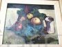 Painting depicting still life with fruit, signed