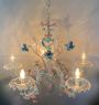 Rezzonico chandelier in colored Murano glass, Cesare Toso company, 1970s