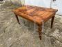 Antique extendable table in inlaid walnut root, from a Palladian villa