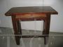 Antique rustic side table in solid walnut