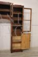 Rustic arched display bookcase in solid fir, early 1900s