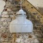 White opaline pendant light, Italy 1970s