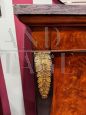 19th century Empire secretaire in walnut and walnut crotch