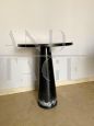 Angelo Mangiarotti style coffee table in black Marquina marble