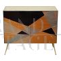 2-door sideboard with mirrored glass geometries