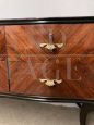Italian Mid-century 50s chest of drawers in rosewood with burgundy glass top