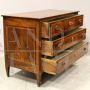 Antique Louis XVI chest of drawers in inlaid walnut and cherry, 18th century