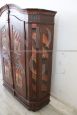 Rare 19th century Tyrolean carved and painted wardrobe with secret compartments